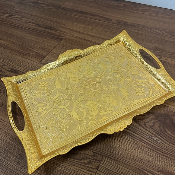 Alisveristime Ottoman Turkish Zamak Serving Tray with Traditional Motifs - Picture 3 of 5